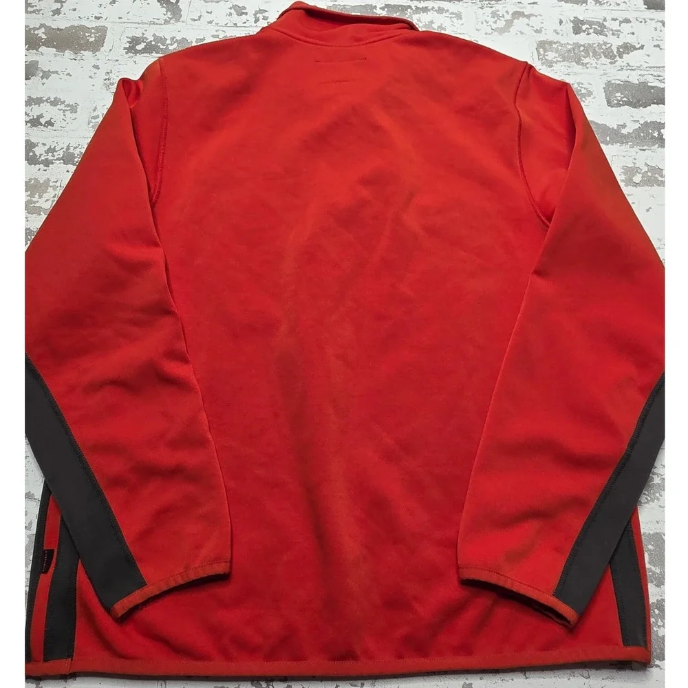 Banana Republic Mens Quarter Zip Pullover Orange Gray Athletic Fleece 233118-03